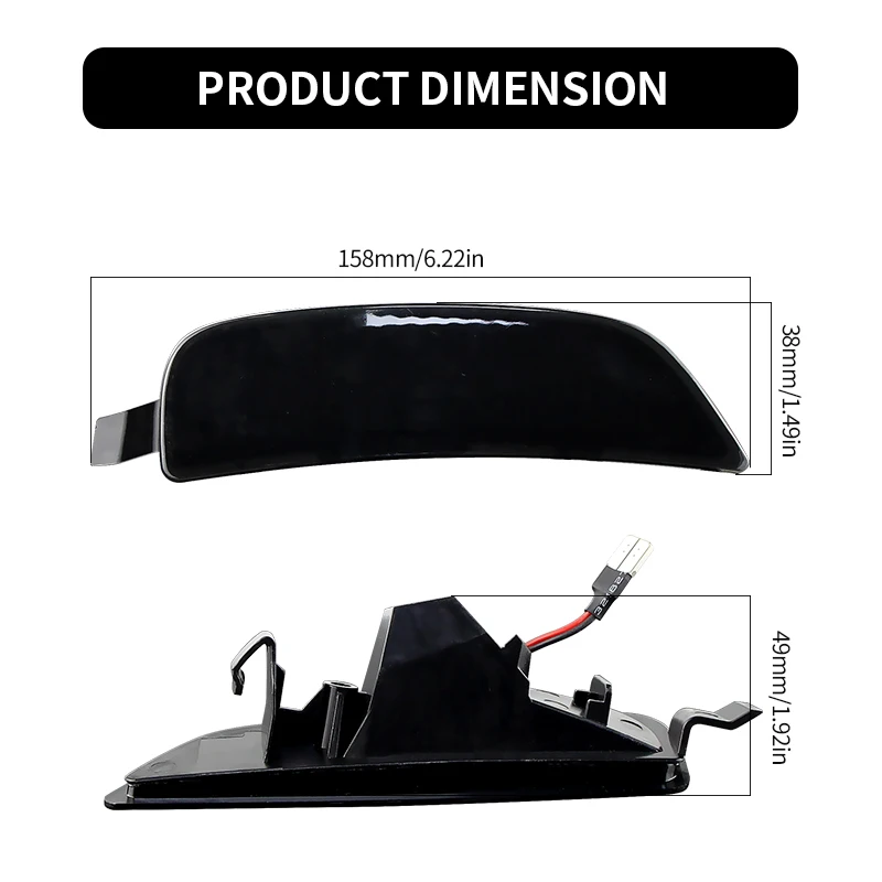 

2 шт. светодиодные боковые габаритные огни Canbus для Mazda Miata MX-5 2016-2021, с затемненными/прозрачными линзами, повторители поворотников, автомобильные аксессуары