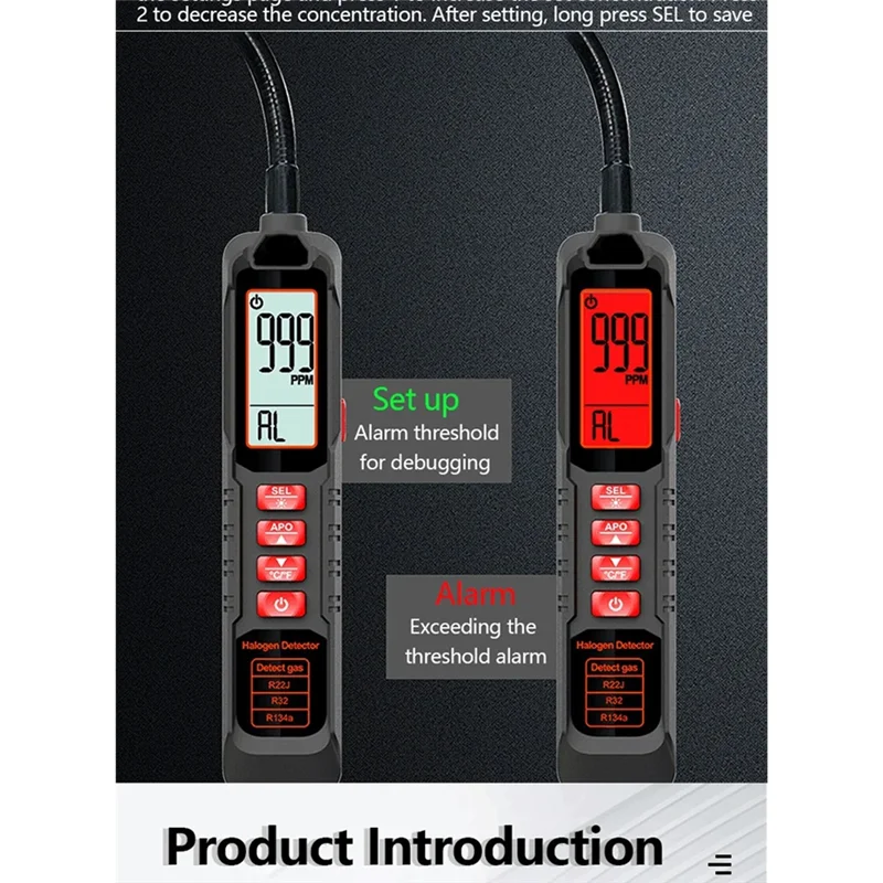 Aire acondicionado HVAC Freón Detector de fugas halógeno R22 R410A R134A R1234YF probador de gas refrigerante-ABQU