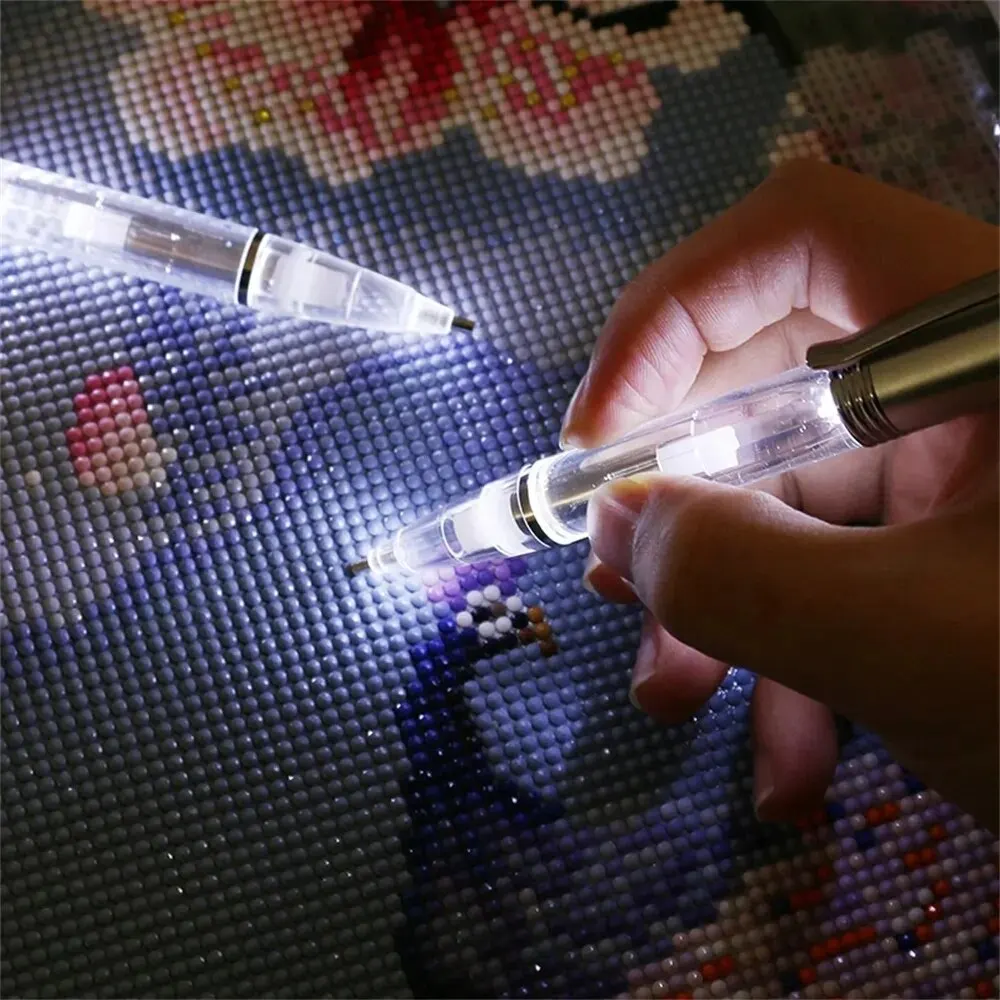 LED DIY Diamond Painting Pen with Light Illumination Drill Art Lighted Pen Applicator Bead Accessories Lighting Tool Accessories