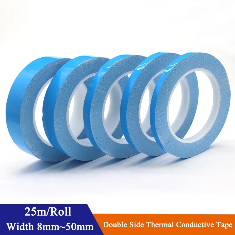 Double Side Thermal Conductive Tape Width 8~50mm Blue Heat Transfer Tape Adhesive Cooling Heatsink For Computer CPU GPU LED