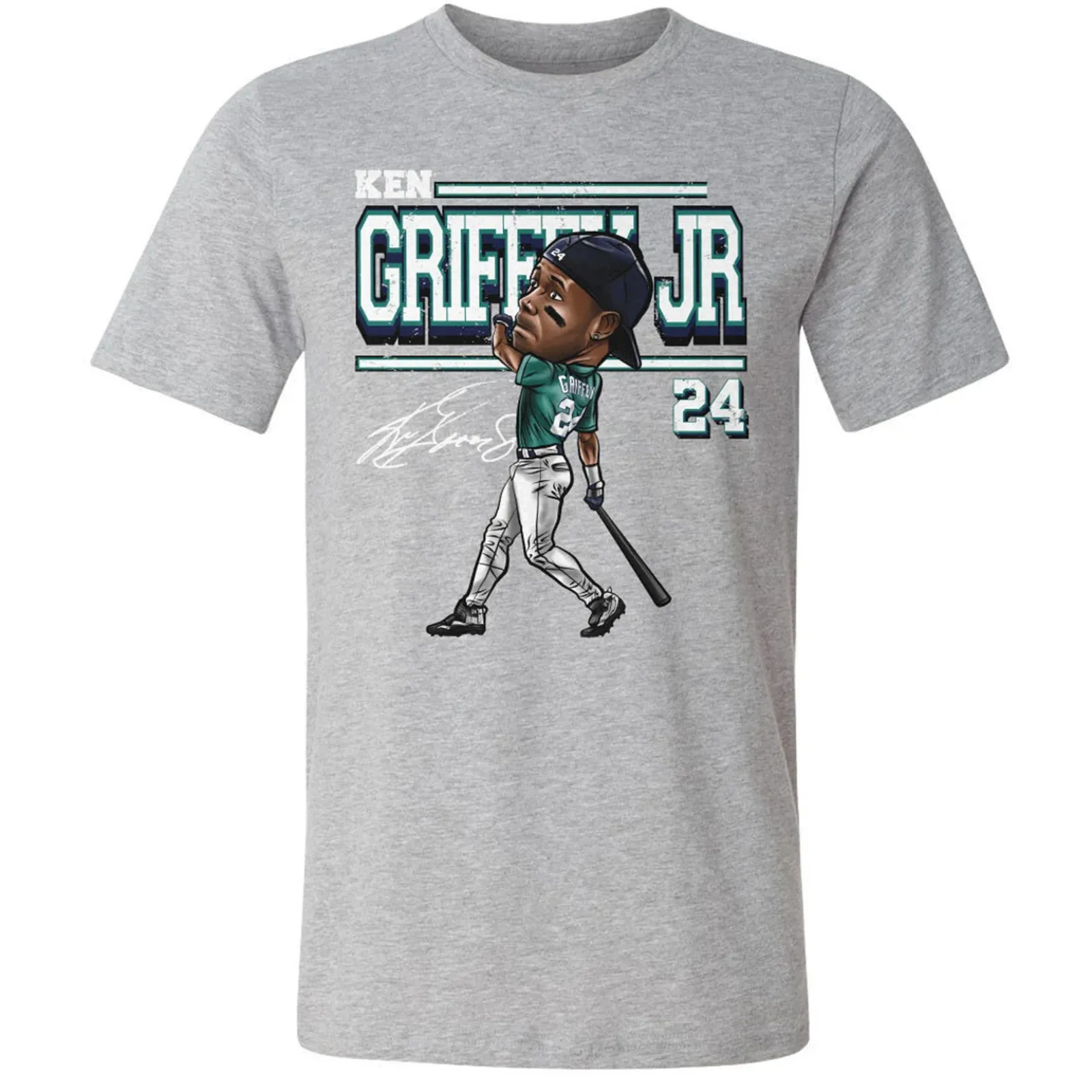 Baseball Ken Griffey Jr artwork Gray T-shirt short sleeve S to 5Xl JJ2354