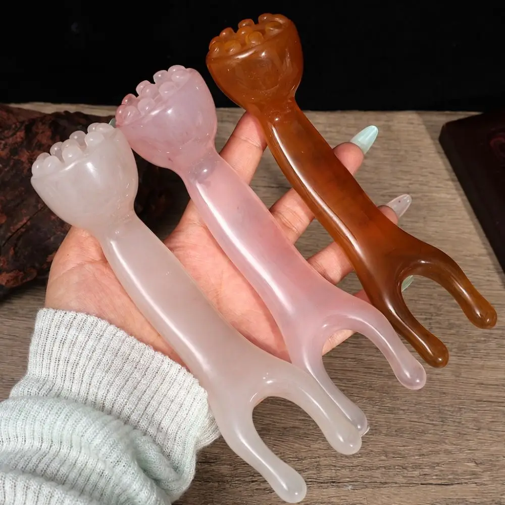 

U-shaped Resin Massager Lotus Seedpod Head Acupunctur Trigger Design Nose Massage Stick Double-headed Muscle-pulling Stick