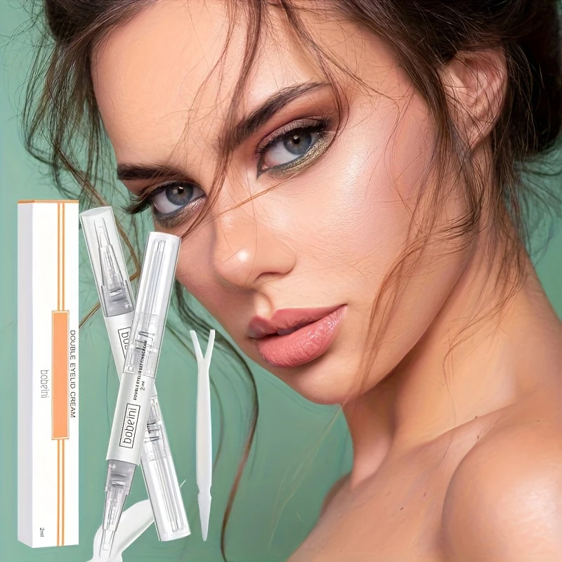 كريم إعداد الجفن المزدوج، كريم عين تجميل مقاوم للماء يدوم طويلاً، كريم غير مرئي سريع الجفاف للعيون الكبيرة بدون أثر