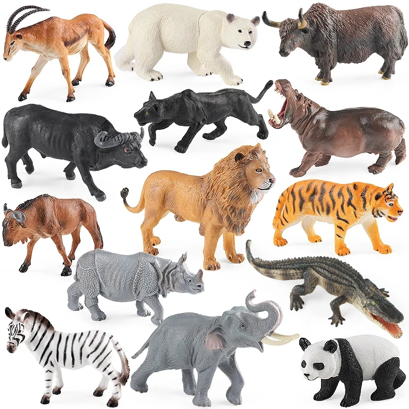 

Oenux африканские дикие животные, лев, тигр, яка, антилопа, крокодил, зебра, черная пантера, модель, фигурки, украшение для дома, игрушка, подарок для детей