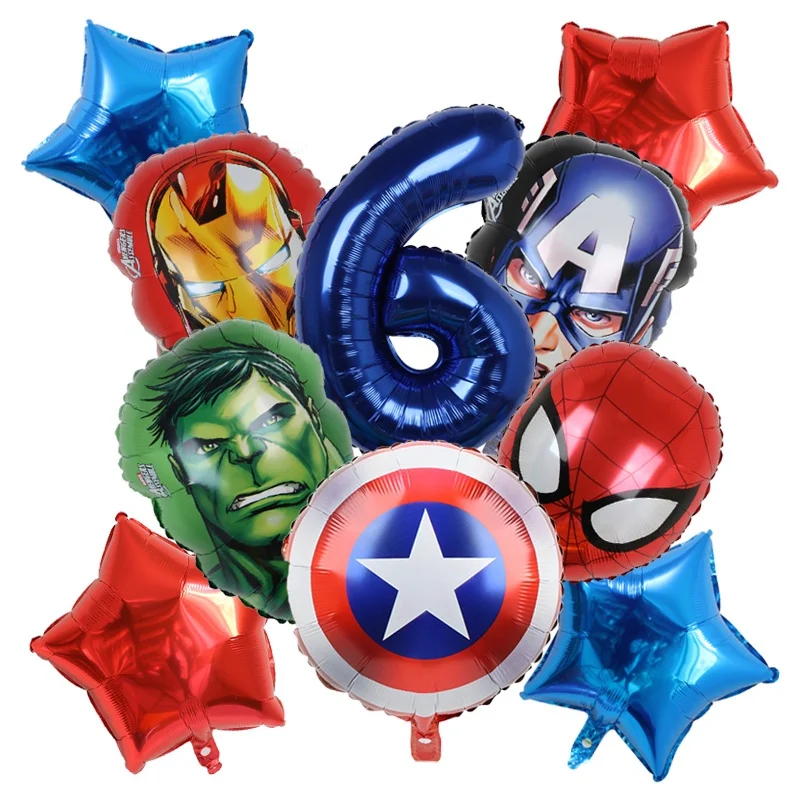 10pcs/1set Spiderman SuperHero Balloon Baby Shower Decoration Birthday Party Decors Avengers Theme Kids Toys Gift Air Globos image 3