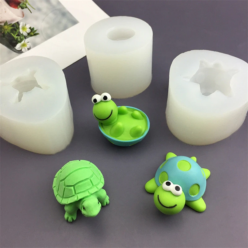 Cartoon Turtle Silicone Mold DIY Simulation Animal Model Fondant Chocolate Cake Decoration Kitchen Baking Tool Candle Soap Mold