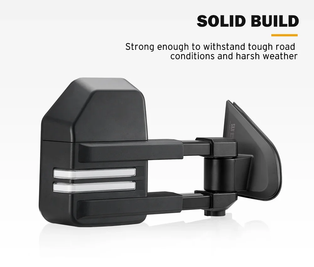 SAN HIMA Black Electric Extendable Manually Foldable Towing Mirrors With Sleek Turn Signal For  MU-X MY2021-ON
