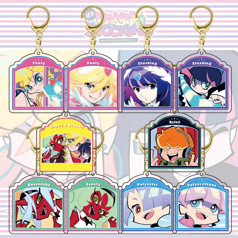 New PANTY & STOCKING with GARTERBELT Acrylic Keychain - Panty Stocking Garterbelt Figure - Double-Sided Clear Bag Charm