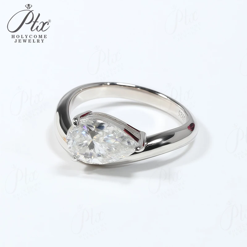 

Кольцо S925 3 карата Груша Муассанит D Цвет Необычный Рубин Сапфир Изумруд VVS1 Clarity Сердца и стрелы Настройка Банкетный Рабочий Подарок