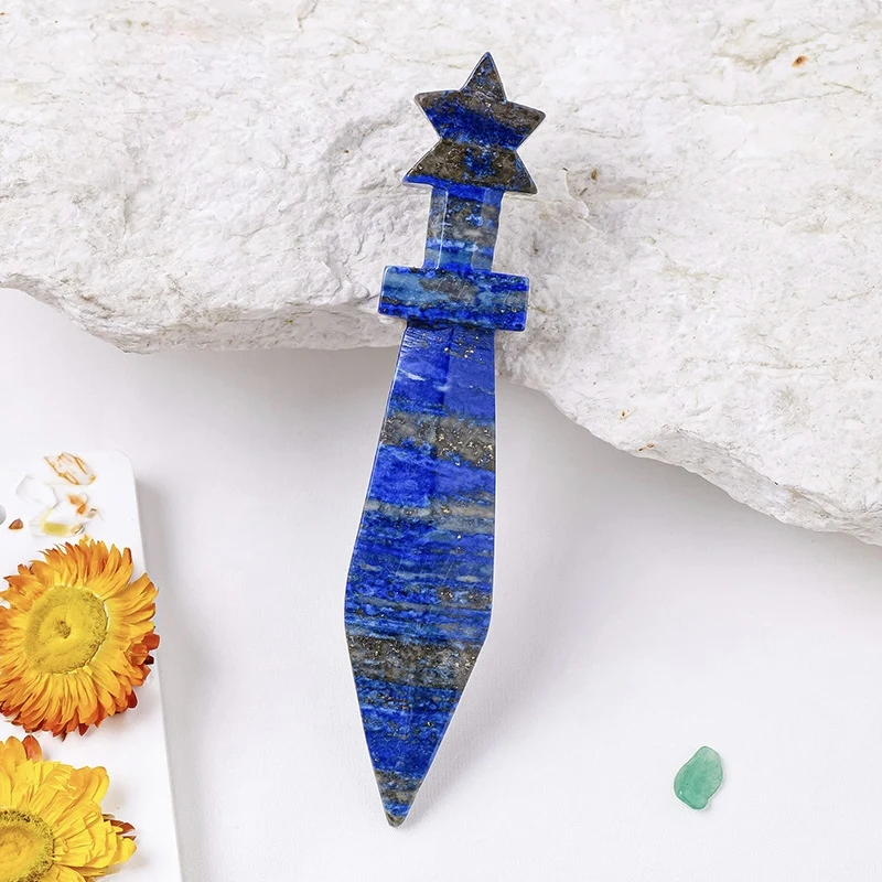 1PC Elegant Natural Crystal Carving Knife - Unique Decorative Accent for Home, Handcrafted Gemstone Cutlery for Collectors