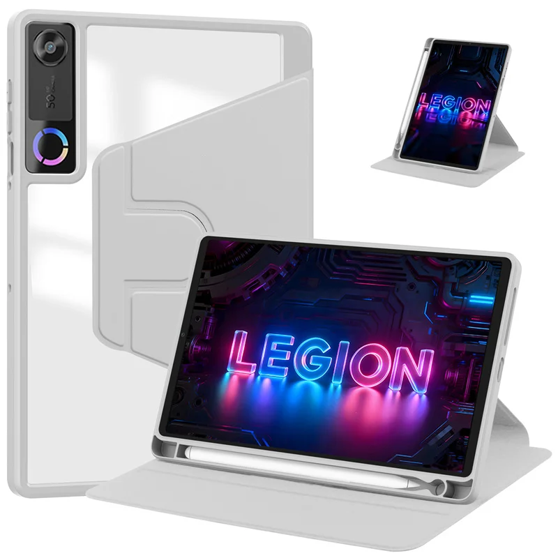 For Lenovo Legion Y700 5th Generation Case with Pencil Holder 360 Rotating Acrylic Hard Tablet For Legion Y700 Gen 5 Case 2026