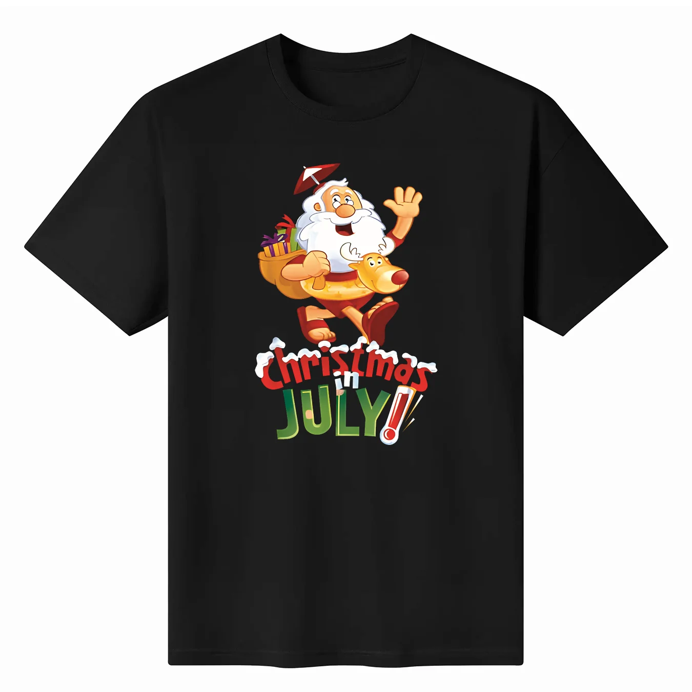 2024 New Fashion High Quality Funny Christmas In July Shirt Summer Reindeer Float Xmas T-Shirt