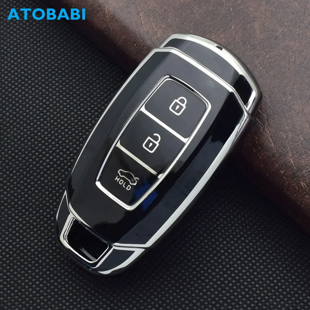 TPU Car Key Cover Remote Fob Key Case Protector For Hyundai Verna 2020 2021 Santa Fe i30 Kona Azera Accent 2019 Auto Accessories