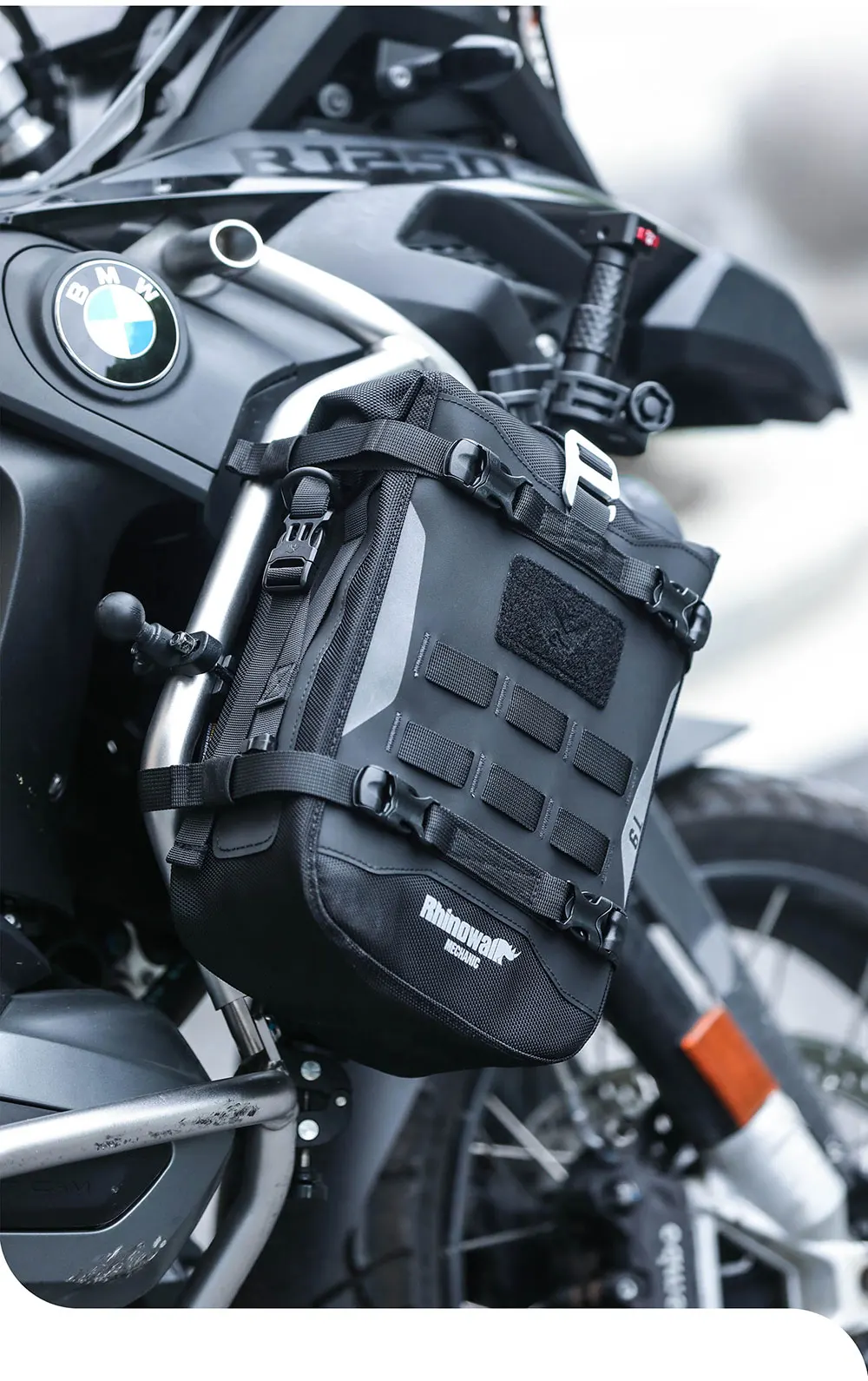 Rhinowalk Motorrad-Stoßstangentasche, wasserdichter Rahmen, Sturzbügel-Pack, Outdoor-Fahrrad-Werkzeug-Platzierungstasche mit innerer Stützplatine – Detail 3