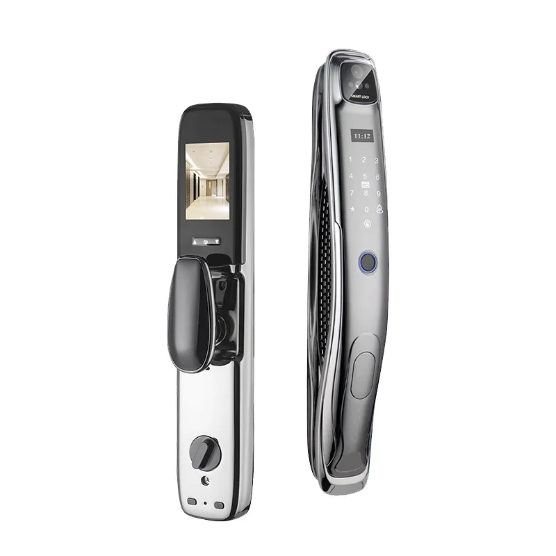 3D Smart Lock Fingerprint Face Recognition Automatic Intelligent Lock for Wood Includes Brushed Face Graffiti Cat's Eye Cloud