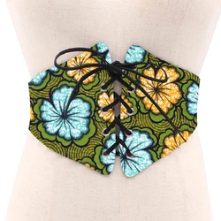 African Print Waist Corset Belt Button Skirts for Women Gift African Waist Jewerly Ladies Lace-Up Belts Size M-6XL SP039