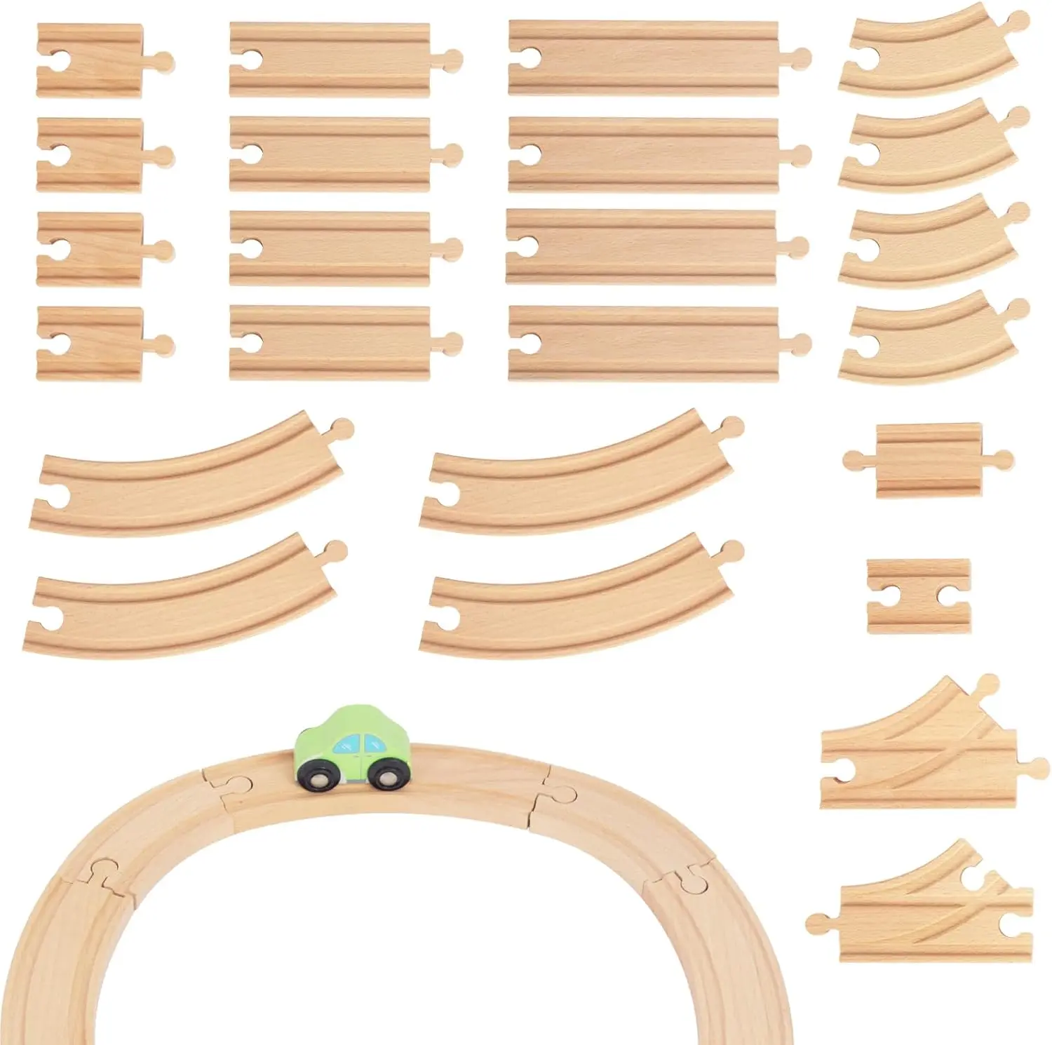 kids toys Wooden Track Accessories Beech Wood Railway Train Track Parts fit for Brand Wood Tracks Education Toys for Children