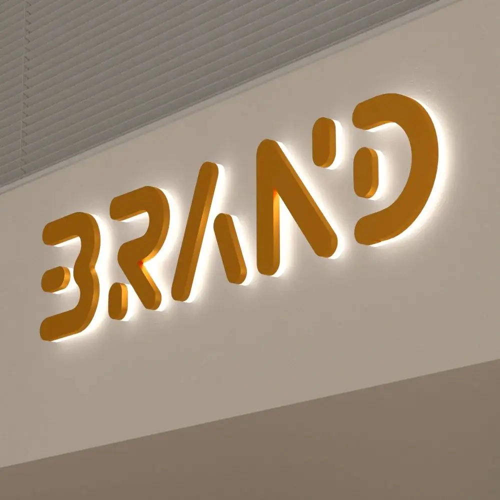 Manufacturer Outdoor Advertising Metal Happy Birthday Shop Custom Channel Led Letter Sign Gold Color Led Backlit Letters