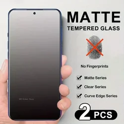 2Pcs Full Cover Matte Tempered Glass For Xiaomi 14 13T Pro 12 11T Screen Protector For Redmi Note 13 12 Pro Plus Protective Film