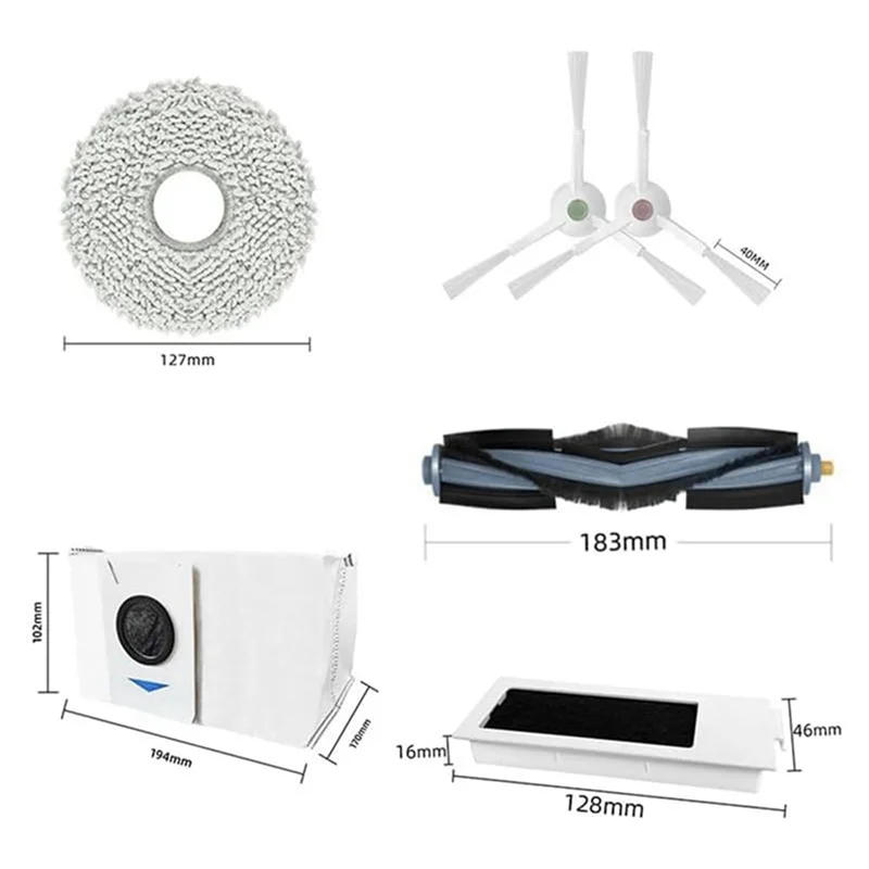 M11K-2 Set Replacement Parts For ECOVACS Deebot T20 Omni/PRO/MAX T20 Pro/Max Plus Accessories Main Brush Dust Bags