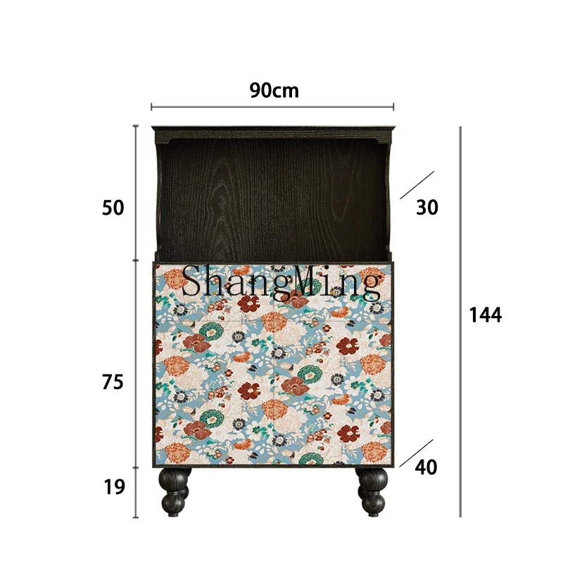 SM الخشب الصلب خزانة متعددة الوظائف ضوء تصميم فاخر الشعور غرفة المعيشة غرفة نوم تخزين الصدر القابل للإزالة #6