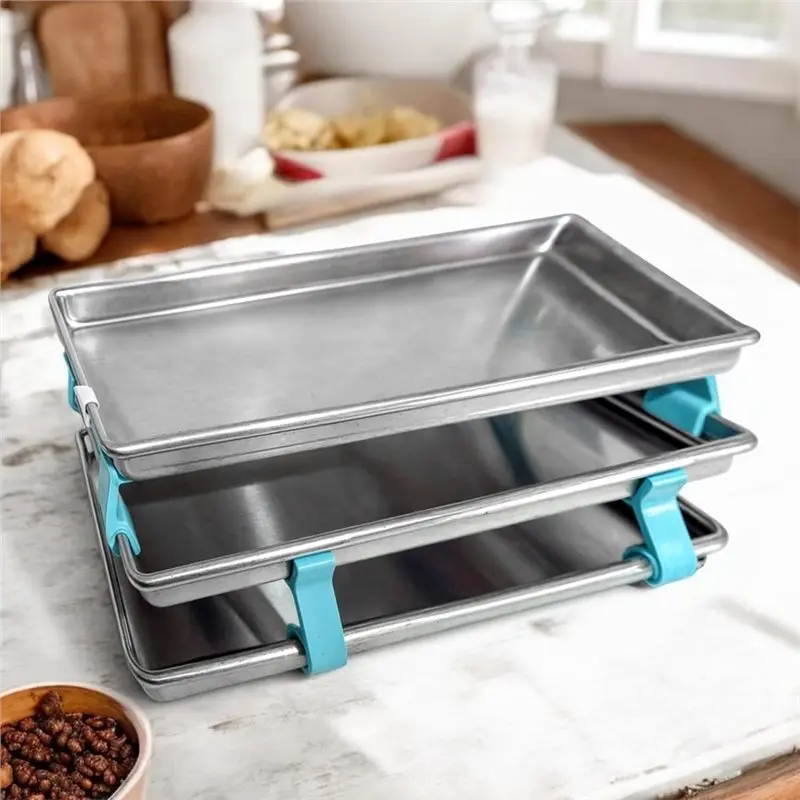 ABYN-Baking Sheet Stacker 32Pcs, Tray Stacker Stacking Holder Rack For Kitchenware For Freezer Dryer Trays