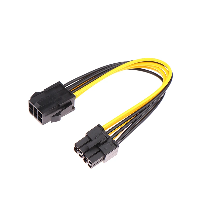 Powered Adapter 6pin To 8pin Adapter, PCI-e 6-pin Male To 8-pin Female Converter For 8pin GPU Video Card