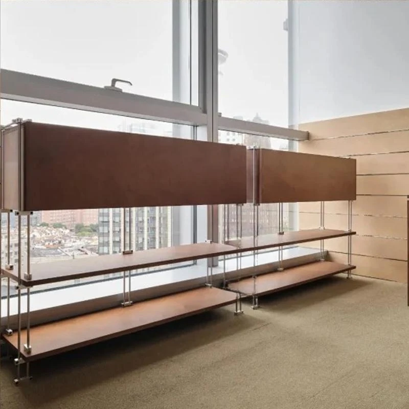 

Birch Ocean Board Bookcase Household Living Room Floor-to-ceiling Dining Side Cabinet Stainless Steel Optical Axis