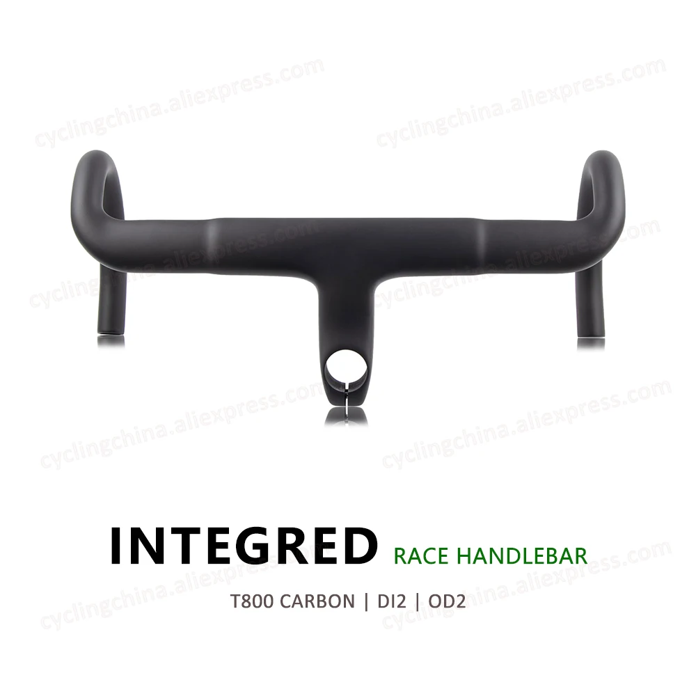 

T800 Black Matte Full Carbon Integrated Handlebar OD2 Carbon Road Handlebar With Stem Internal Routing Racing Bike Handlebars