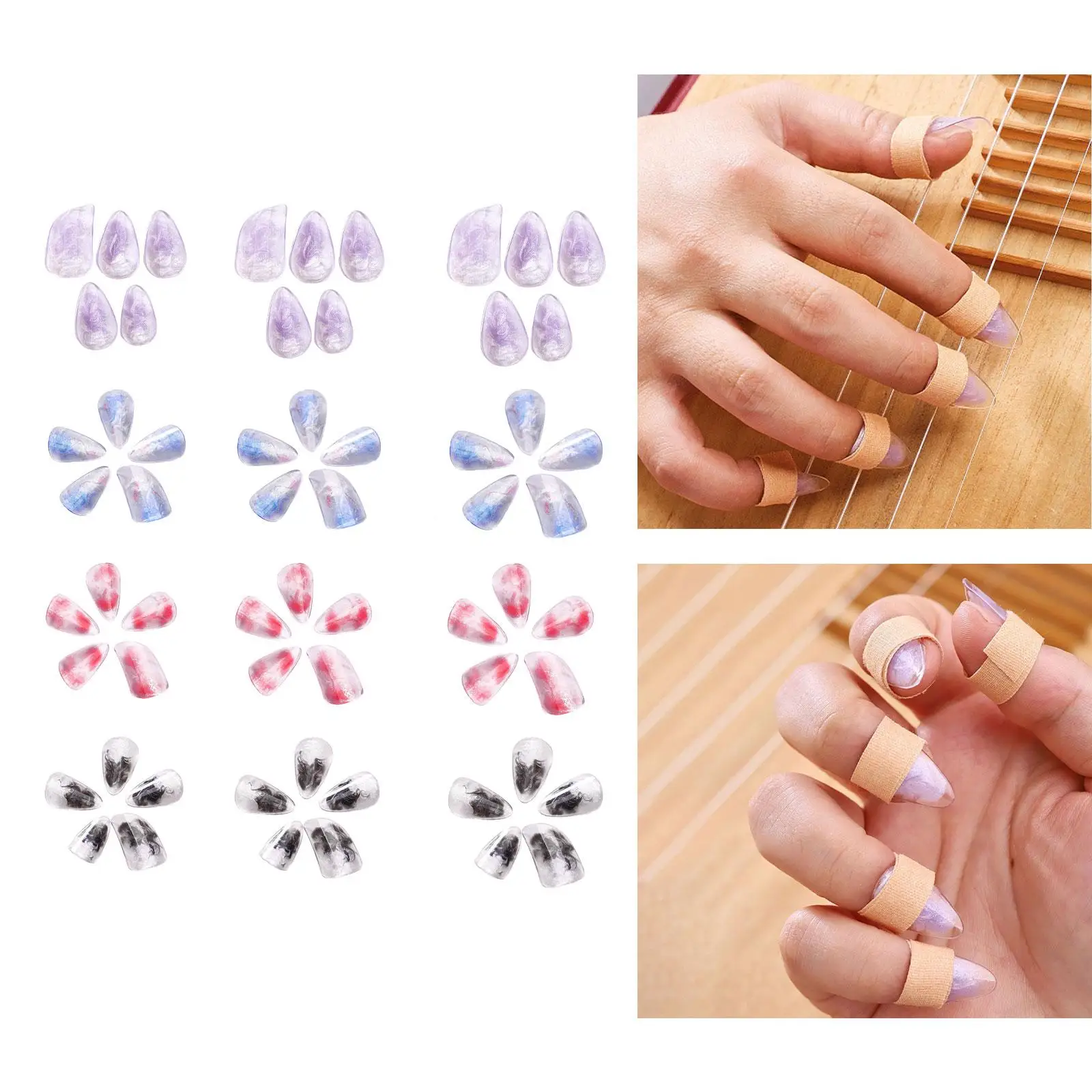 Pipa Nails Practice Pipa Finger Picks Ergonomic Comfort Lightweight Unique PC for String Instrument Playing for Professionals