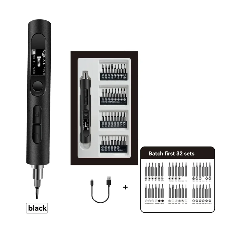 

Electric Screwdriver Set With Dual Torque Adjustment Function 32 In 1 Mobile Phone And Tablet Repair Special Tool Blackab13