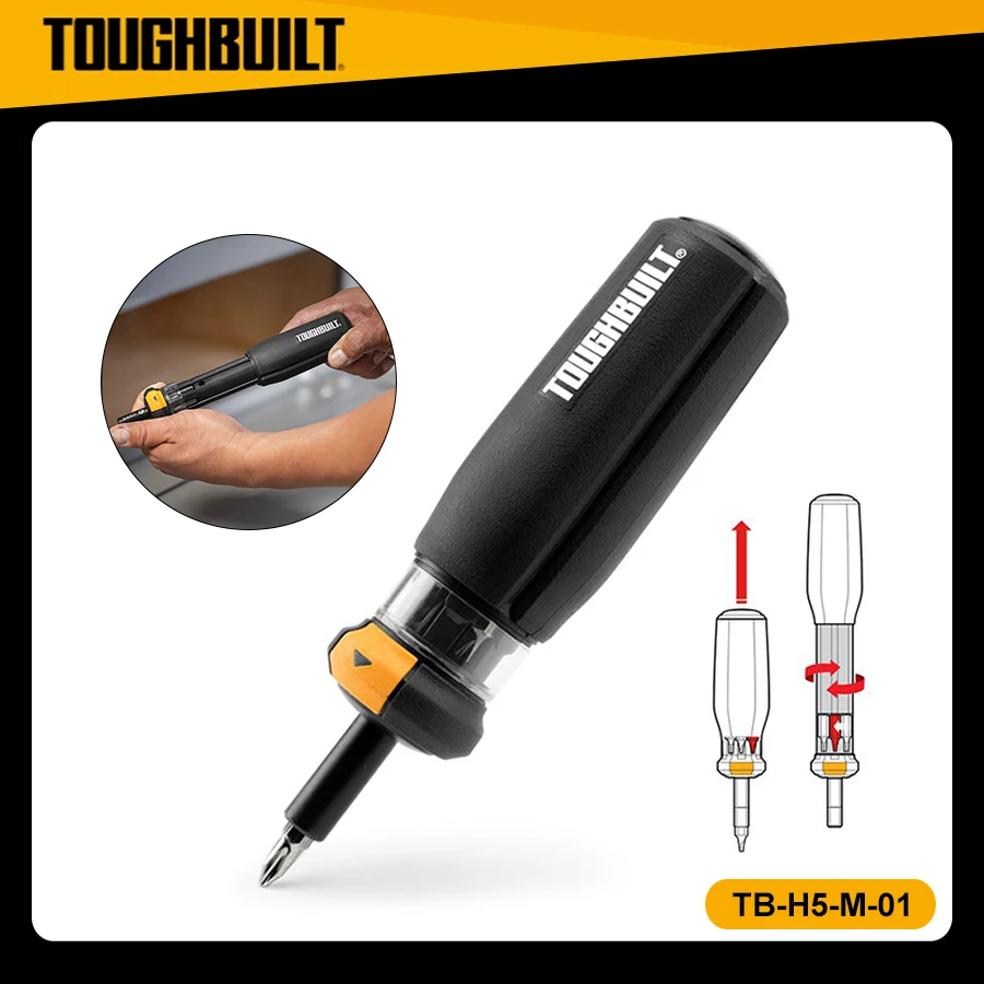 TOUGHBUILT TB-H5-M-01 Screwdriver Autoloading Multi-Bit Driver Magnetic Portable Screwdriver Toughbuilt Hand Tools Sets