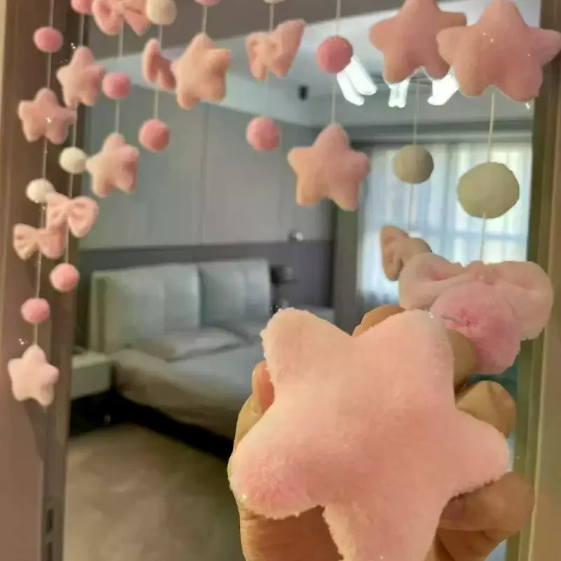 Cute Knot Door Curtain Partition Curtain Bedroom Bay Window Room No Punching Curtain Decoration Girl Heart Decoration