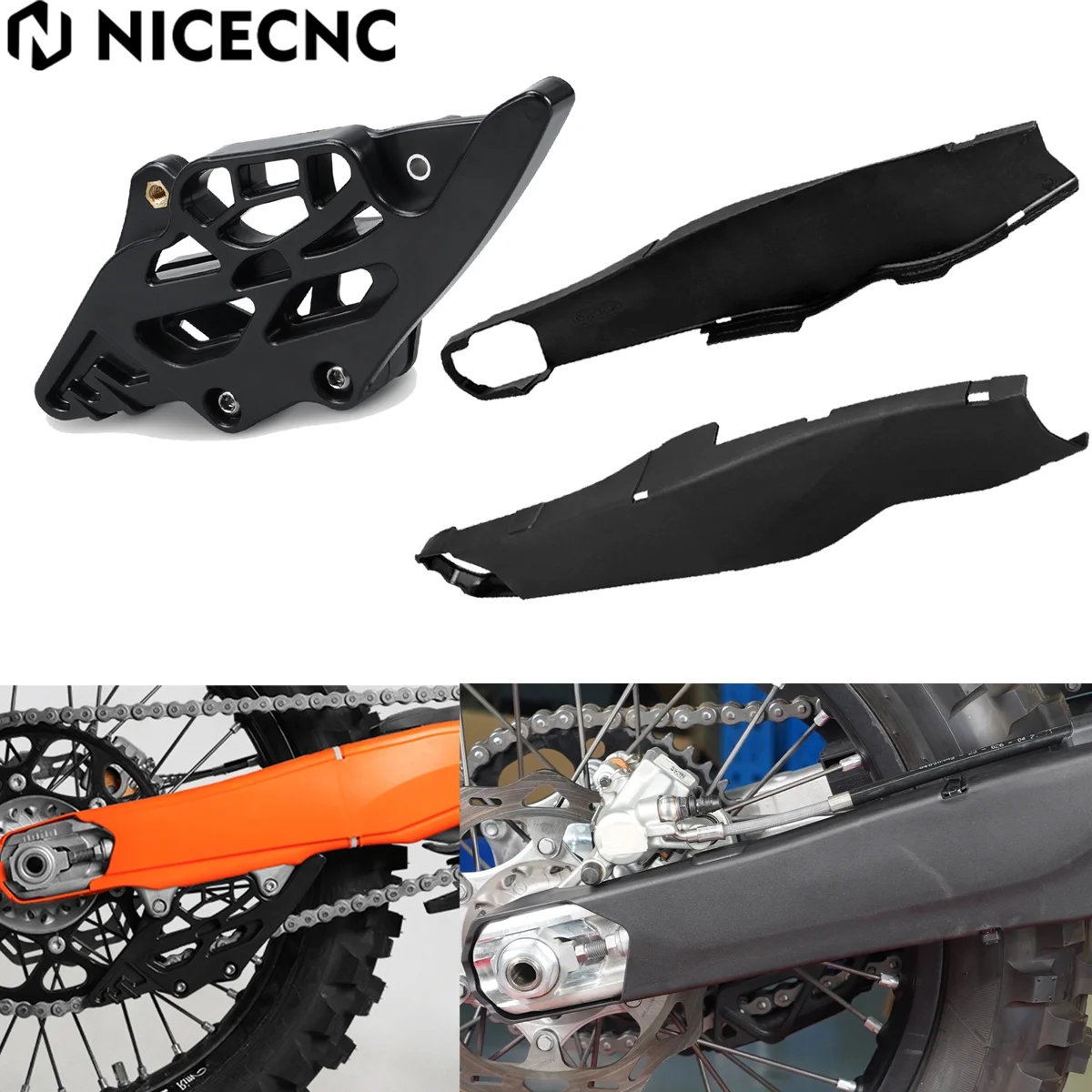 

For KTM EXC 300 EXC-F 350 Husqvarna TE 300 250 GasGas EC 300 250 2024 Rear Chain Guide Slider Protector Swingarm Guard Cover Kit