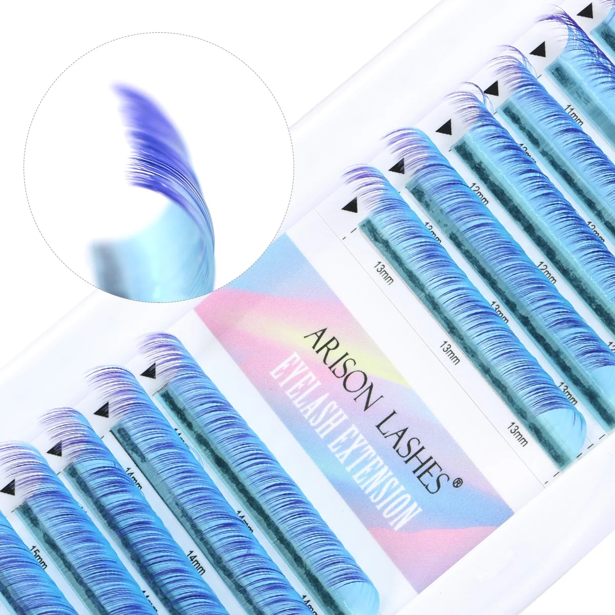ARISON gradiente azul púrpura blanco rosa extensión de pestañas pestañas de colores ombré volumen Individual esponjoso pestañas clásicas
