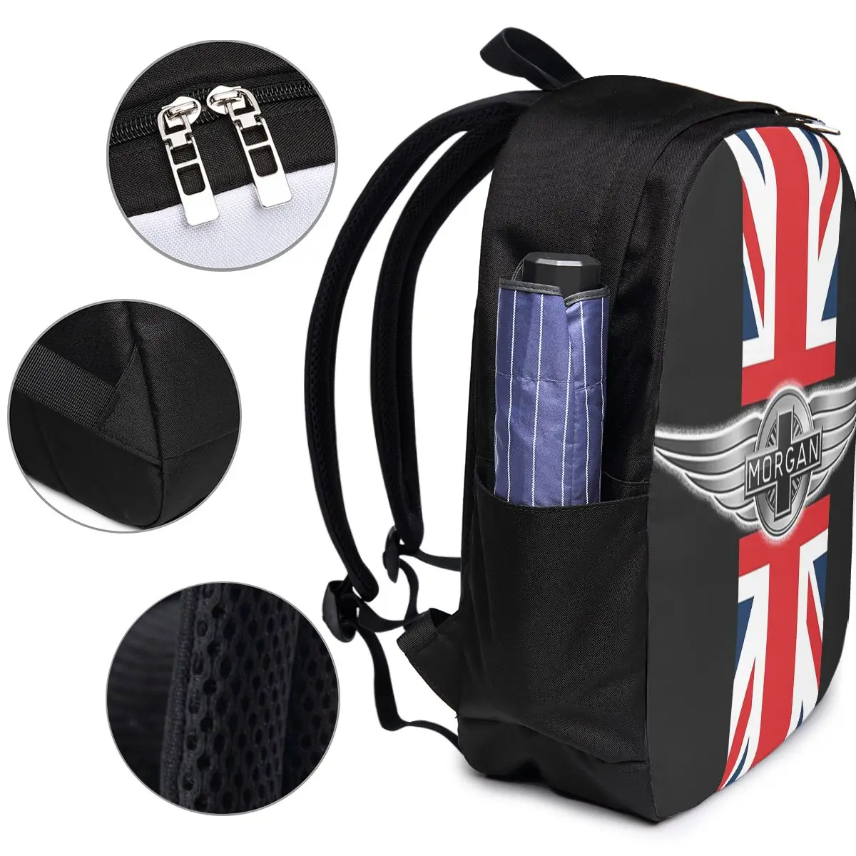 Morgan Motor Car Company Backpack Travel Notebook Bag Computer College Student School Bag Laptop Shoulder Bags for Men Women view 3