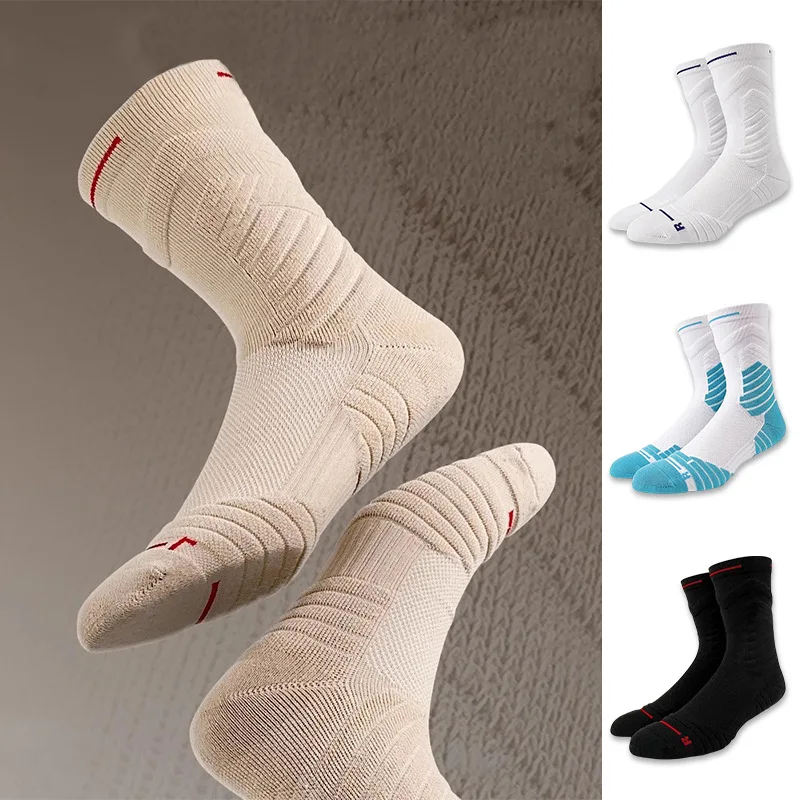 

Sock Leisure Athletic Sports Crew Dress Bullfighting Professional Basketball Men Summer Breathable Long Towel Bottom Long B8W19