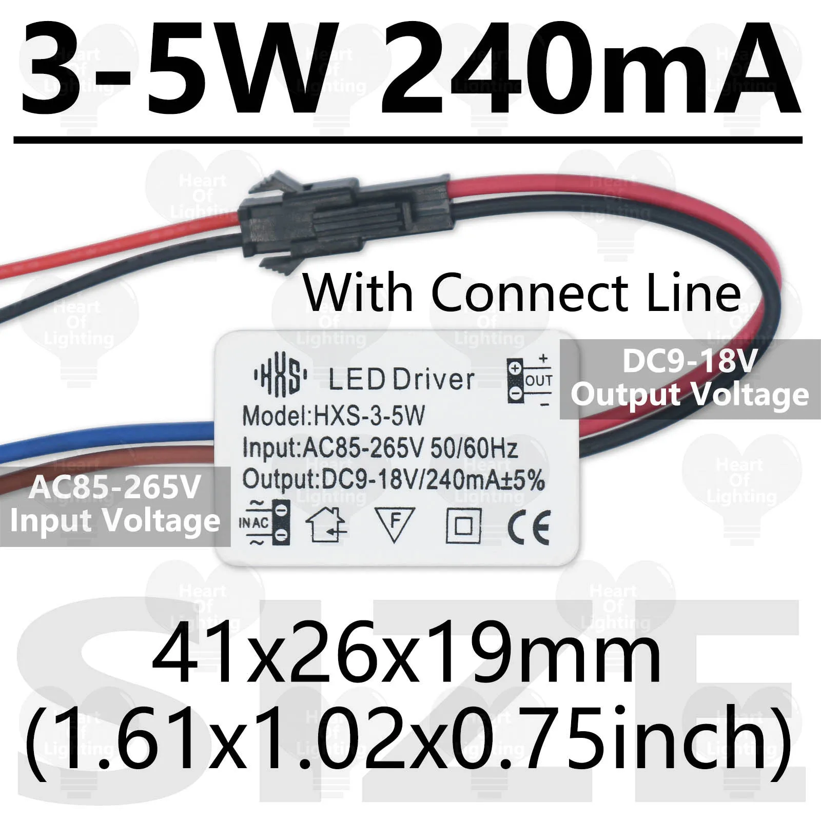 LED مصباح سائق محول الضوء 2-3 واط 3-5 واط 4-7 واط 8-12 واط 15-18 واط 18-24 واط 250mA موائم مصدر تيار ل LED لمبة الأضواء