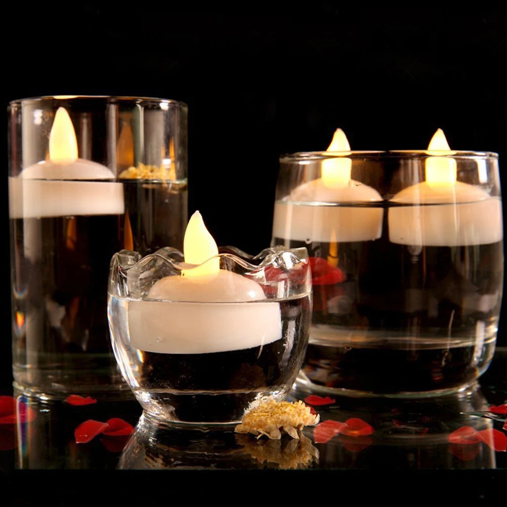 

12pcs Led Floating Lights Waterproof Decorative Lamps For Pool Bathtub Pond Party Garden Flashing Warm White Light