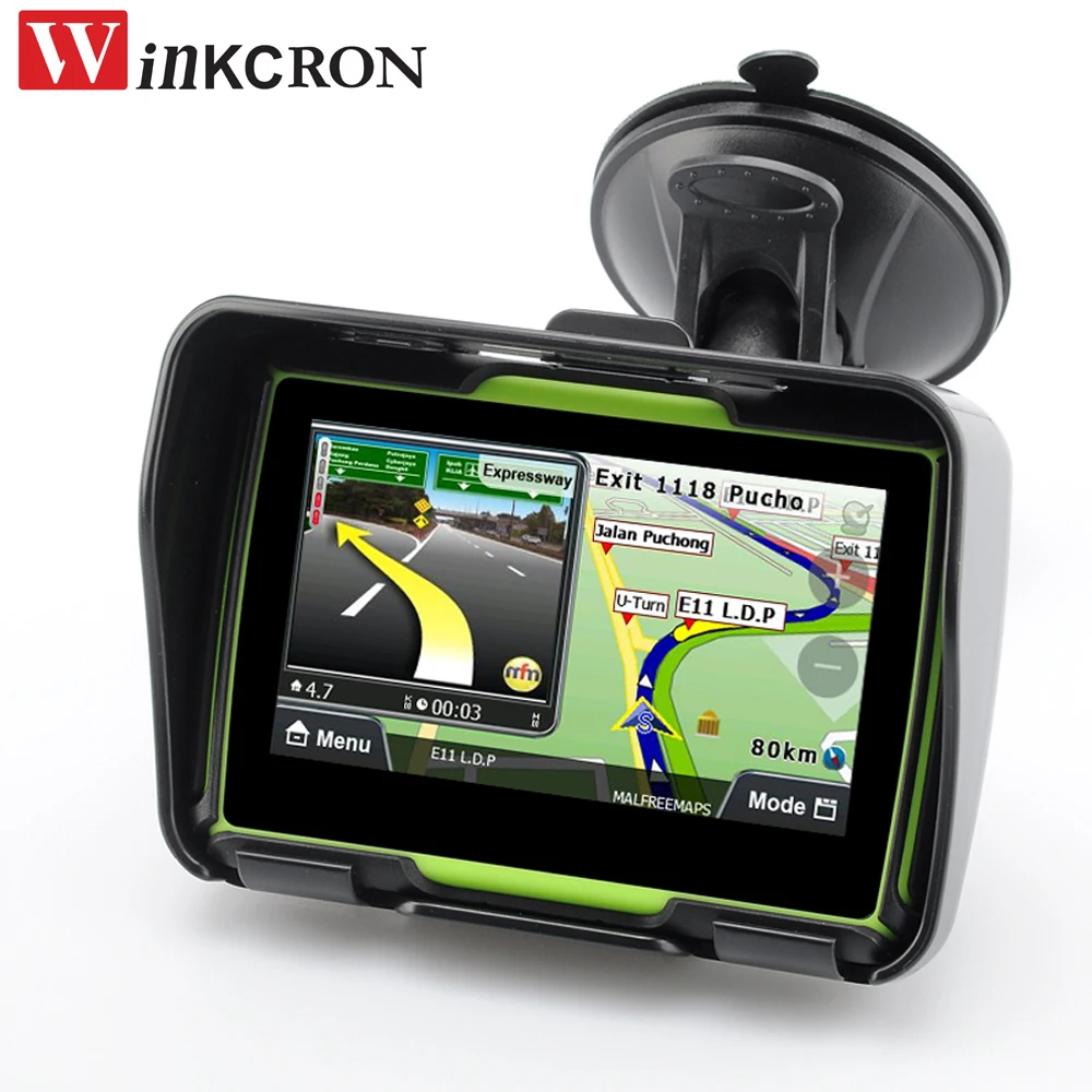 

Автомобильный GPS-навигатор, GPS-навигатор для мотоцикла, 4,3 дюйма, IPS, IP67, водонепроницаемый GPS-навигатор, Bluetooth, FM, встроенный, 8 ГБ, карта iGo, Бесплатная поддержка