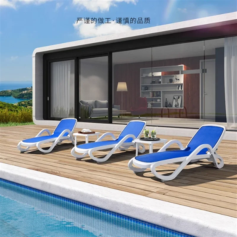 Pool loungers, waterproof and sunscreen outdoor vacation beach loungers, home courtyard lazy leisure open-air