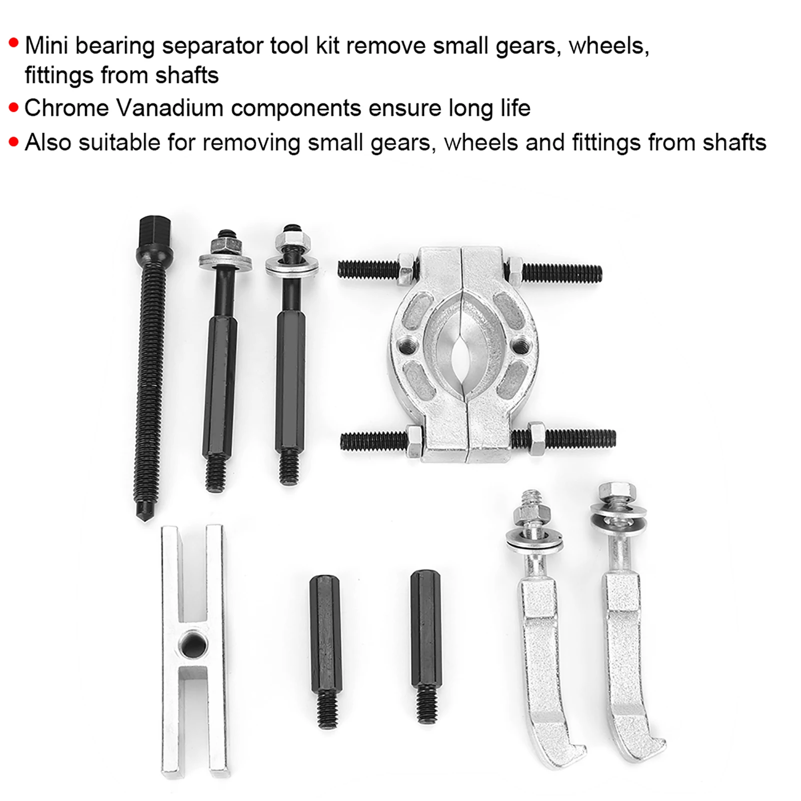 Mini Bearing Separator Tool Kit Chrome Vanadium Bearing Remover Puller Tool Set