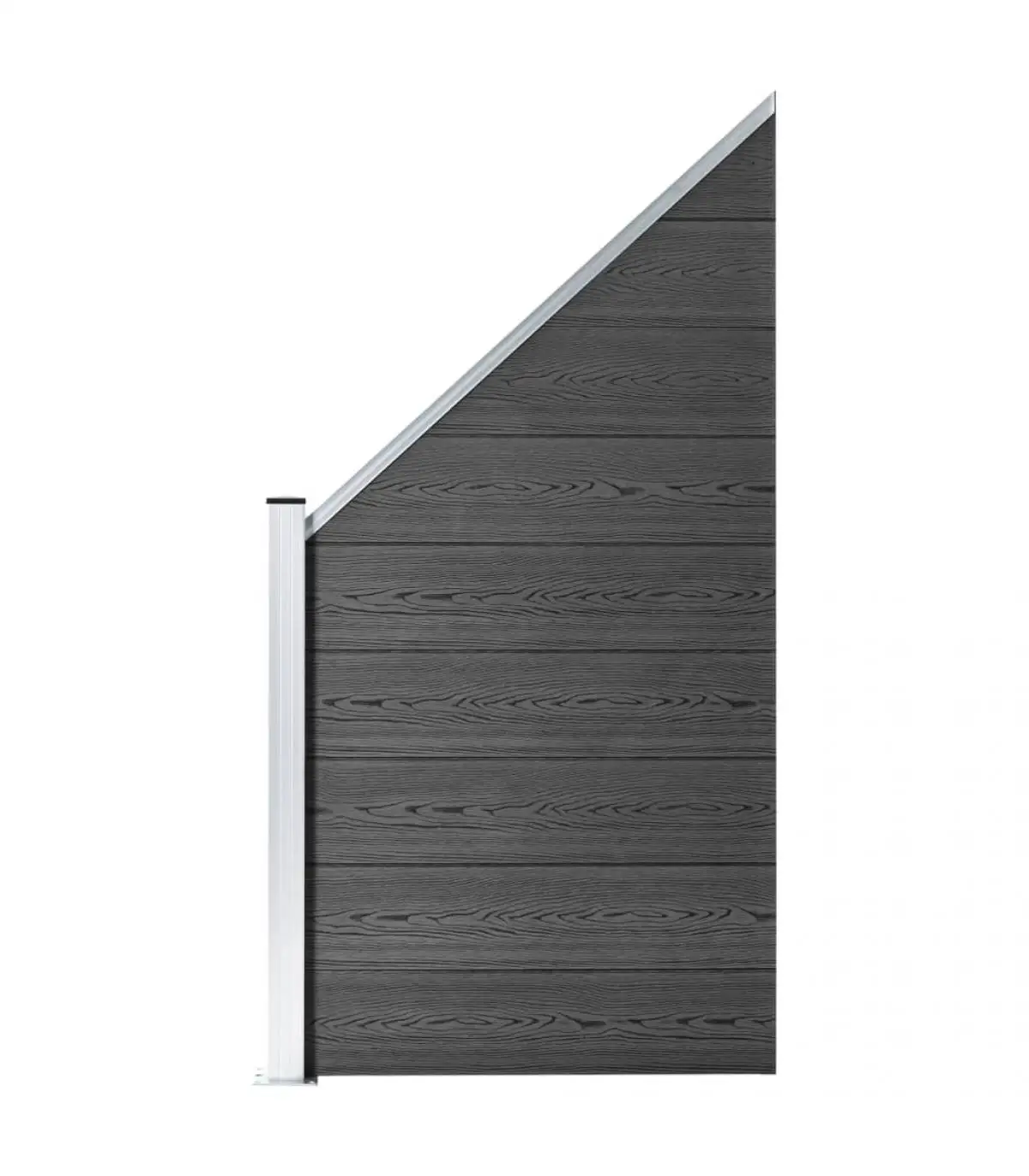 Fence panels WPC fence Panel Black 95x(105-180) cm