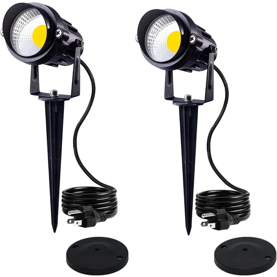 5W AC120V Landscape Up Down SpotLight with Spiked Stand and Base Warm White LED for Lawn Garden Yard Step Wall Outdoor Lighting