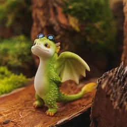 Top Collection Rex The Green Dragon - Mini kolekcjonerska figurka z żywicy fantasy do dekoracji wnętrz