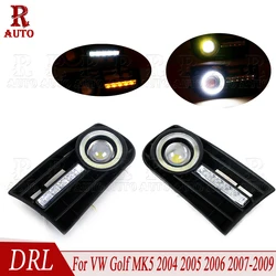 R-AUTO For VW Golf MK5 2004 2005 2006 2007 2008 2009 1Pair LED DRL Daytime Running Light Car Bumper Gog Light Front Grilles