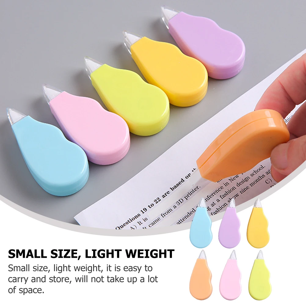 

6pcs Correction Tape Set Cute School Supplies Lightweight Plastic Eraser Stationery Aesthetic Student Writing Mistake Fix Tool