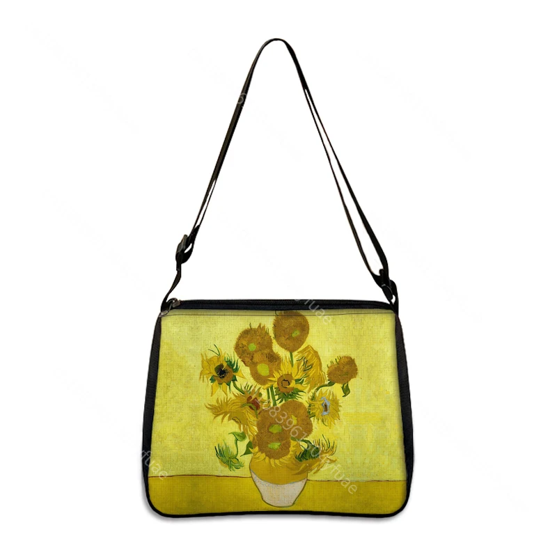 Van Gogh Shoulder Bag Art Oil Painting Graphic Canvas Shopping Bag Cute Female Harajuku  Sunflower Tote Shopper Bag