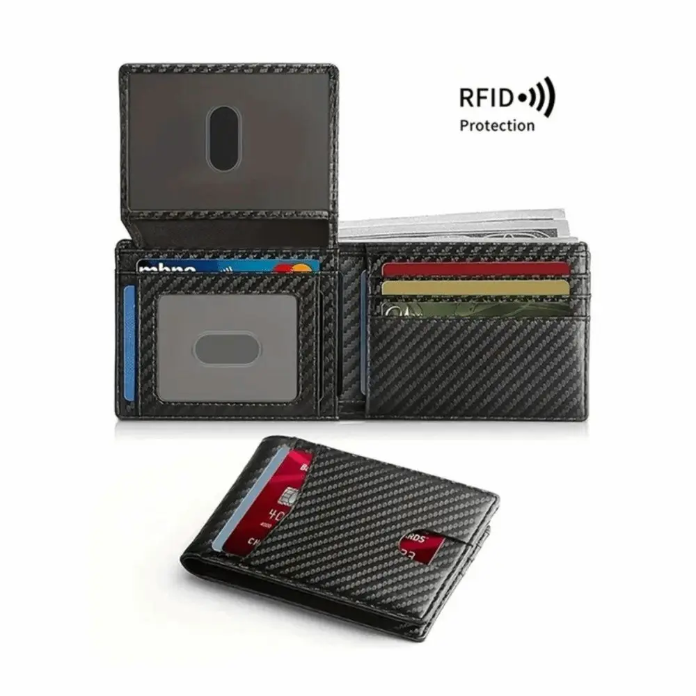 

Новый мужской кошелек из углеродного волокна с несколькими картами, RFID-кошелек большой емкости с блокировкой RFID, прочный кожаный кошелек премиум-класса для ежедневного использования