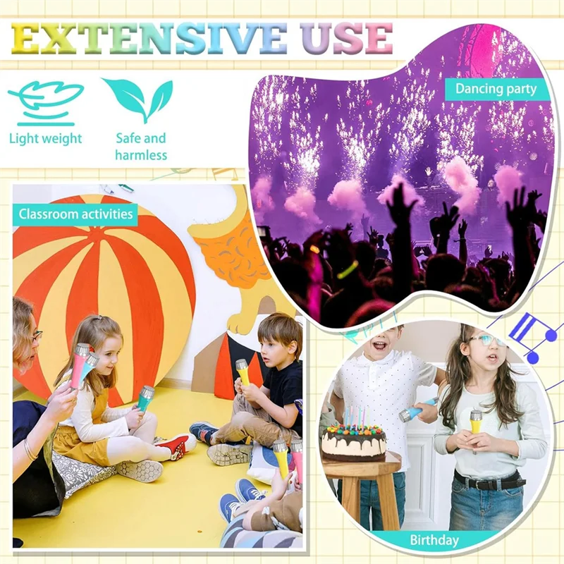 

A63T-16 Pack Plastic Microphones, Colorful Fake Microphone For Goody Bag Fillers And Birthday Party Favors